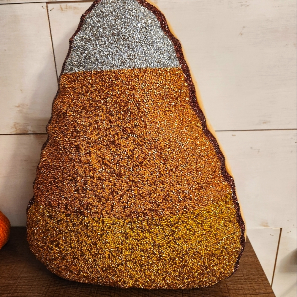 Candy Corn Sparkles Home Pillow